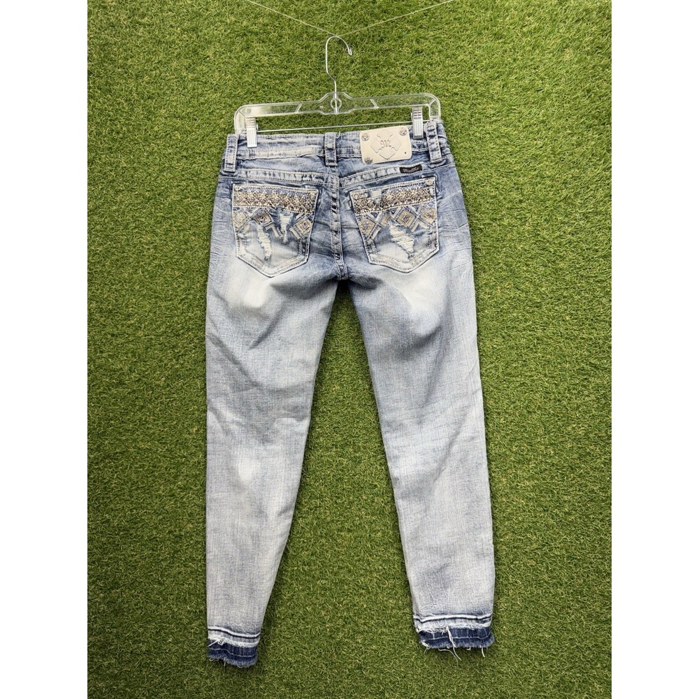 Miss Me Jeans Womens 28 Mid Rise Skinny Embellished Cowgirlcore Y2K Buckle